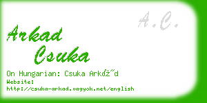 arkad csuka business card